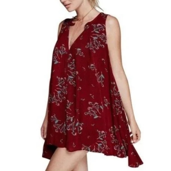 Free People Red Snap Out Of It Sleeveless Swing Dress Sz S - Picture 2 of 16